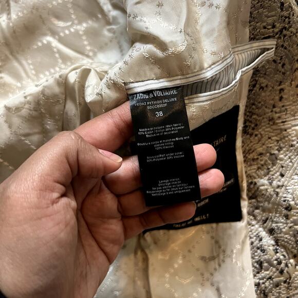 Zadig & Voltaire Deluxe Vedaz Python Blazer 38 small - Picture 11 of 12